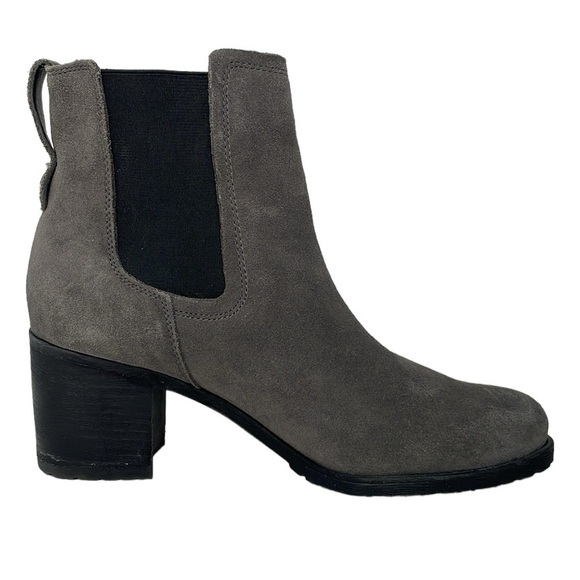 Sam Edelman Boots Women's 10 Grey Suede Leather Ankle Booties Block Heel Shoes - Picture 7 of 14